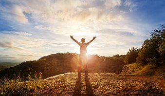 Religious freedom - girl happy to freely worship God